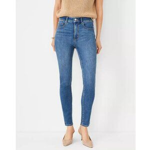 Ann Taylor Curvy High Rise Skinny Jeans in Classic Indigo Wash